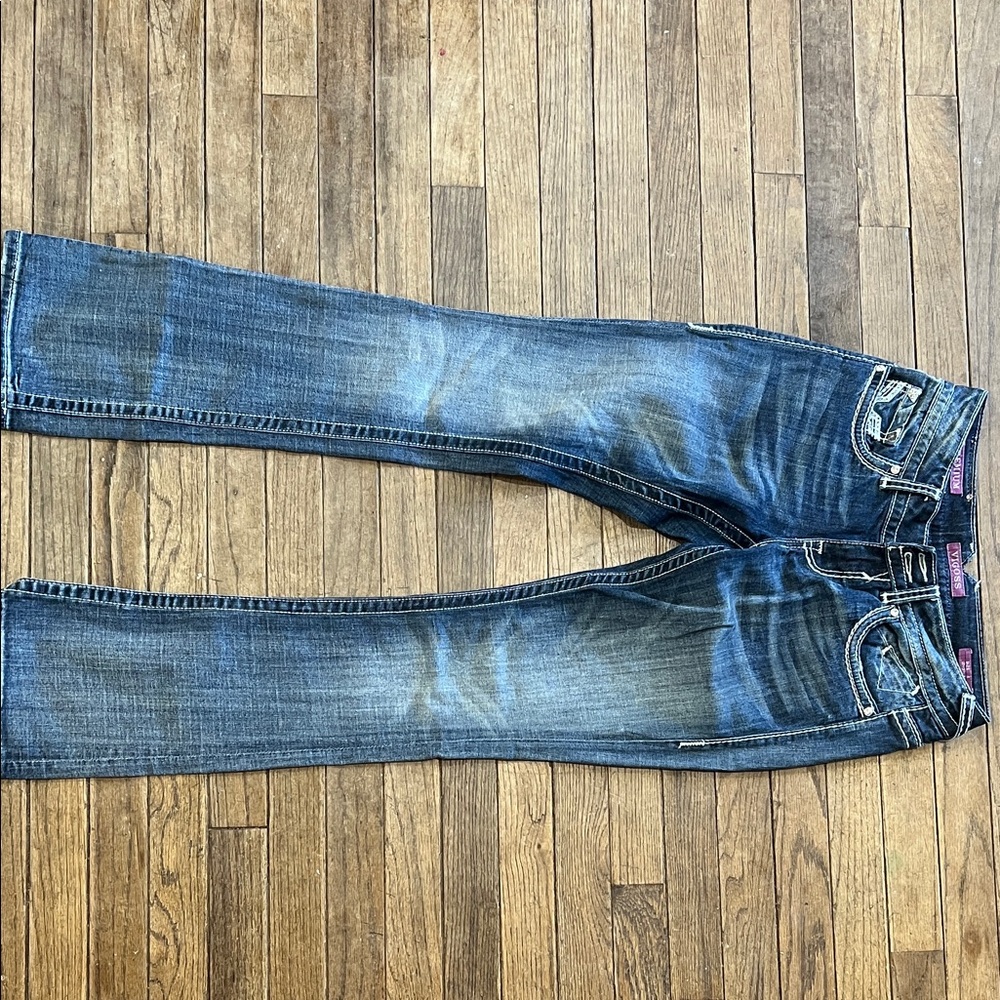 Vigoss Women’s Distressed Blue Skinny Jeans